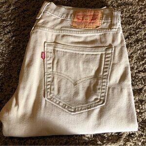 Levi Strauss Signature Gold Men's Relaxed Fit Flex Jeans Beige (31x32)